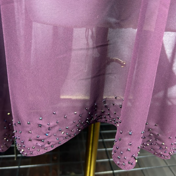 Oblique Cardigan Womens 20 Chiffon Sheer‎ Open Front Wedding Long Sleeve Beaded - Picture 5 of 13